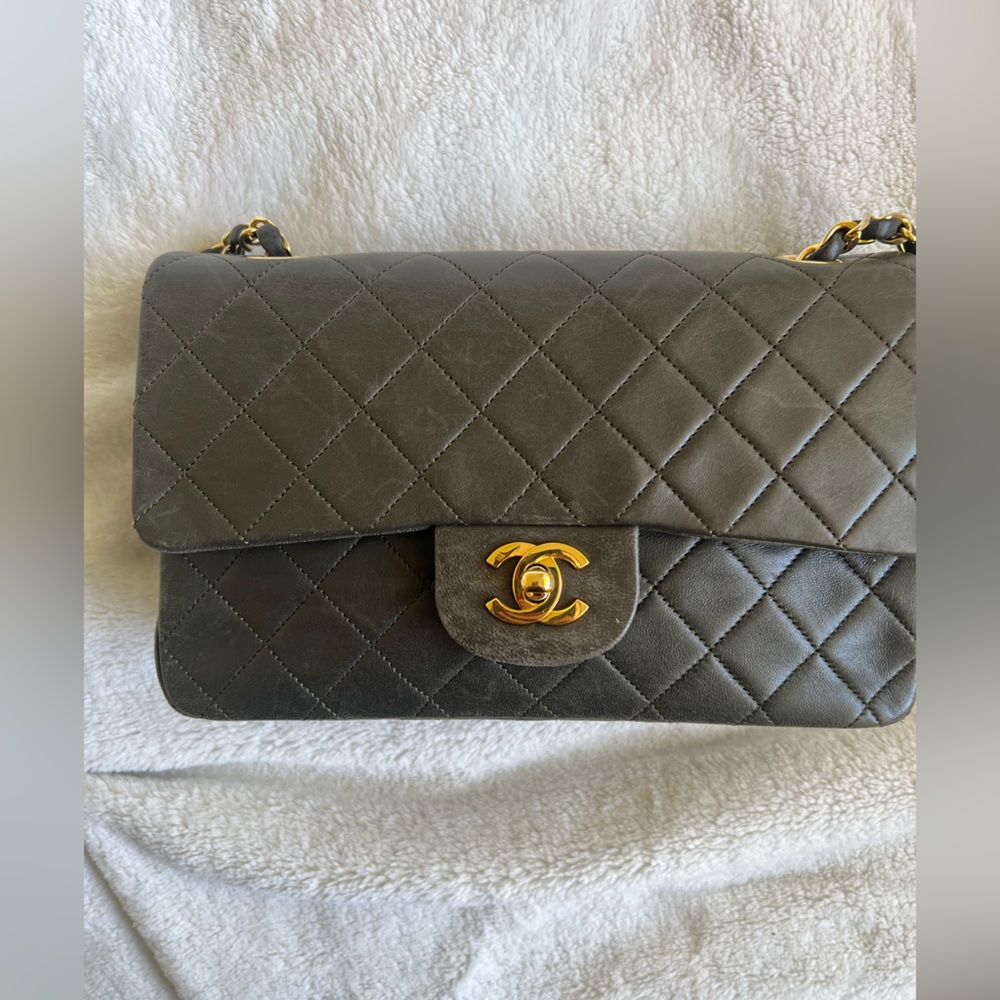 CHANEL dark olive green Quilted Shoulder Bag